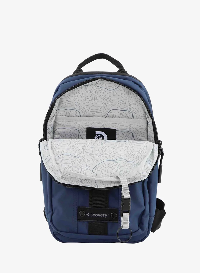 Discovery Navy Discovery SHIELD RPET Polyester Sling Cross Bag Blue, Durable Lightweight Tablet Protective Outdoor Business College Casual Cross Body Bag With Multi Compartment, RFID Pocket  | Best Price UAE