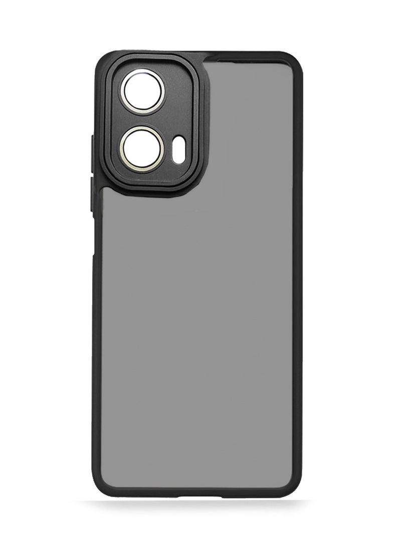 دبليو تيك جراب Motorola Moto G24 Power 4G 2024 من السيليكون الهجين مع غطاء خلفي شفاف واقٍ للعدسة باللون الأسود - Image 3