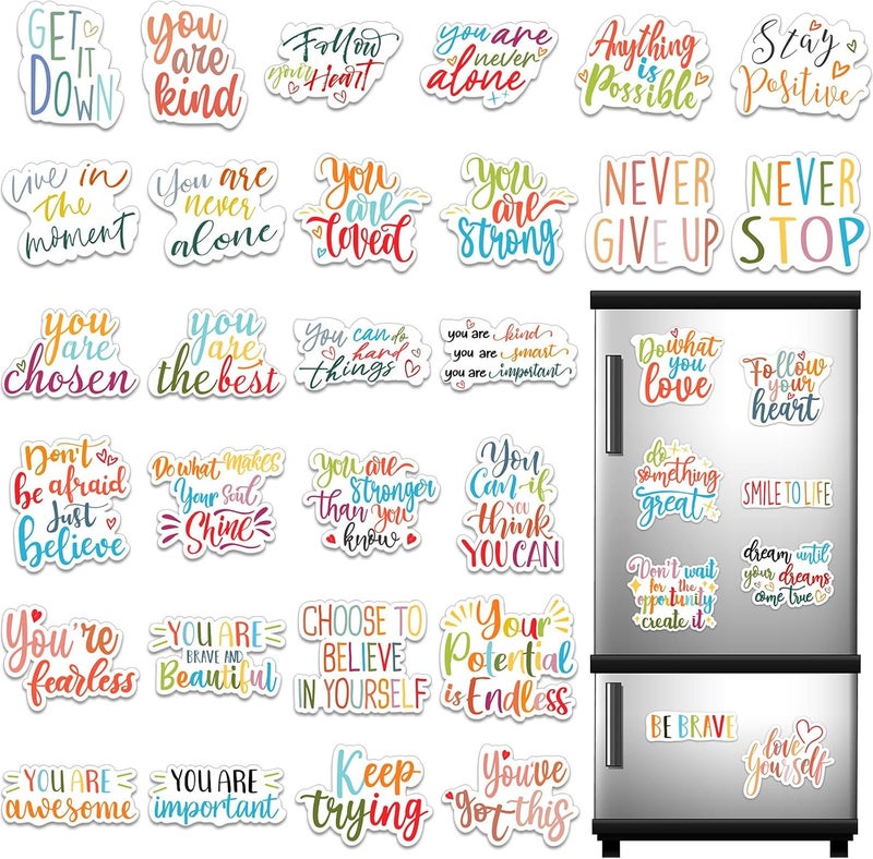 Sinmoe 36 Pieces Inspirational Fridge Magnets Locker Magnets for Girls Cute Motivational Quotes Refrigerator Decorations for Classroom Whiteboard School Car Office Accessories 36 Styles - Image 1