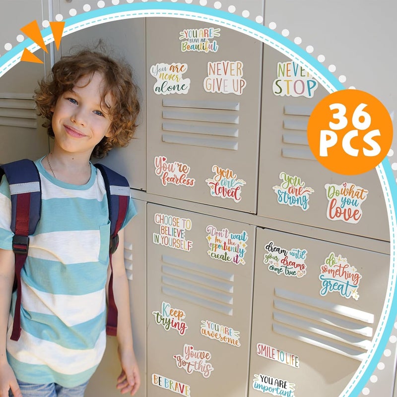 Sinmoe 36 Pieces Inspirational Fridge Magnets Locker Magnets for Girls Cute Motivational Quotes Refrigerator Decorations for Classroom Whiteboard School Car Office Accessories 36 Styles - Image 2