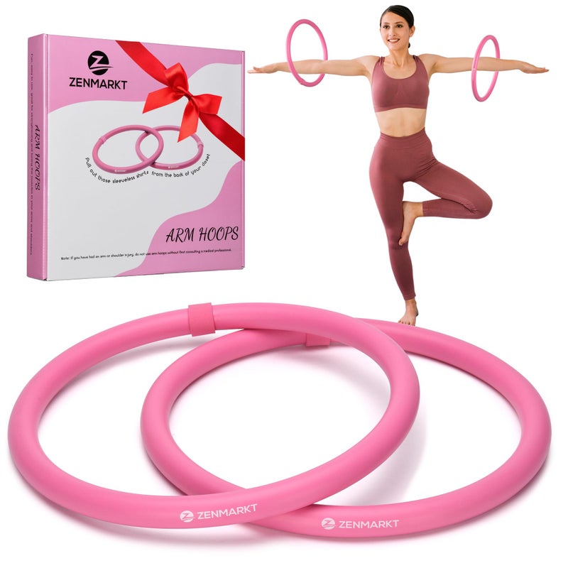 Zenmarkt Weighted Fitness Hoop for Arms Mini Upper Body Exercise Tool to Strengthen Arms and Shoulders Lightweight Design for Fun Home Workouts Pink - Image 3