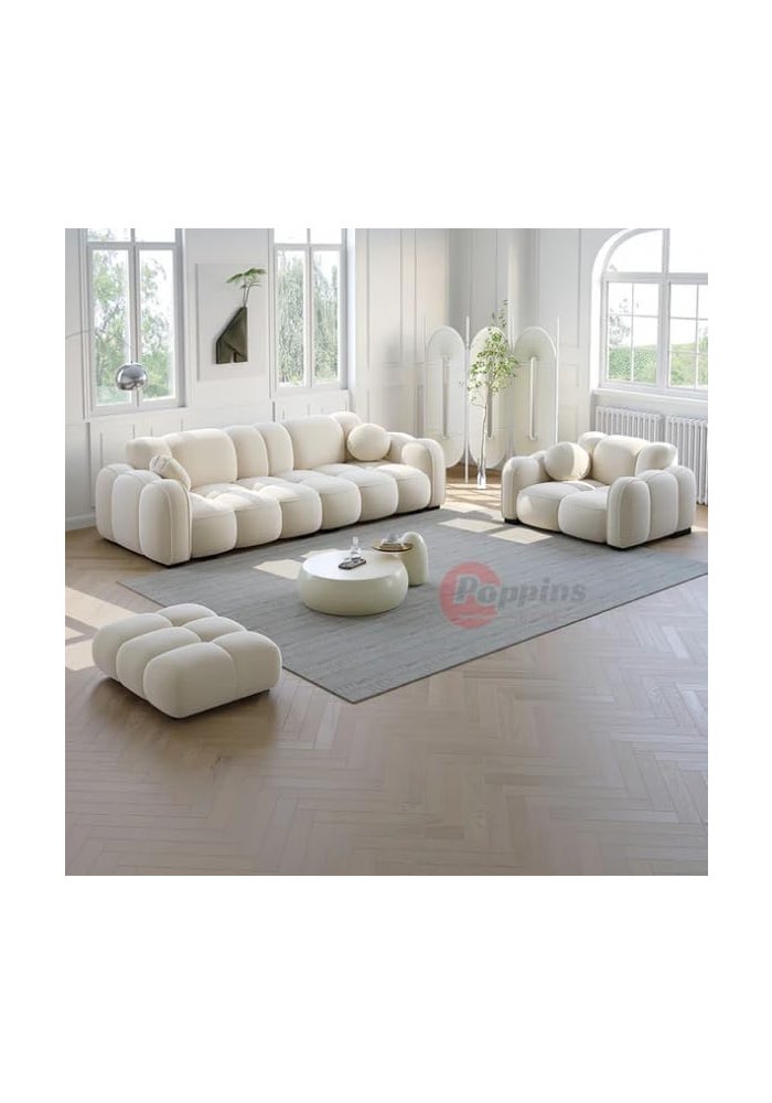 Aroma Homes Modern Cloud-Inspired Modular Sofa Set – 4-Piece Bubble Couch in Off White - Image 1