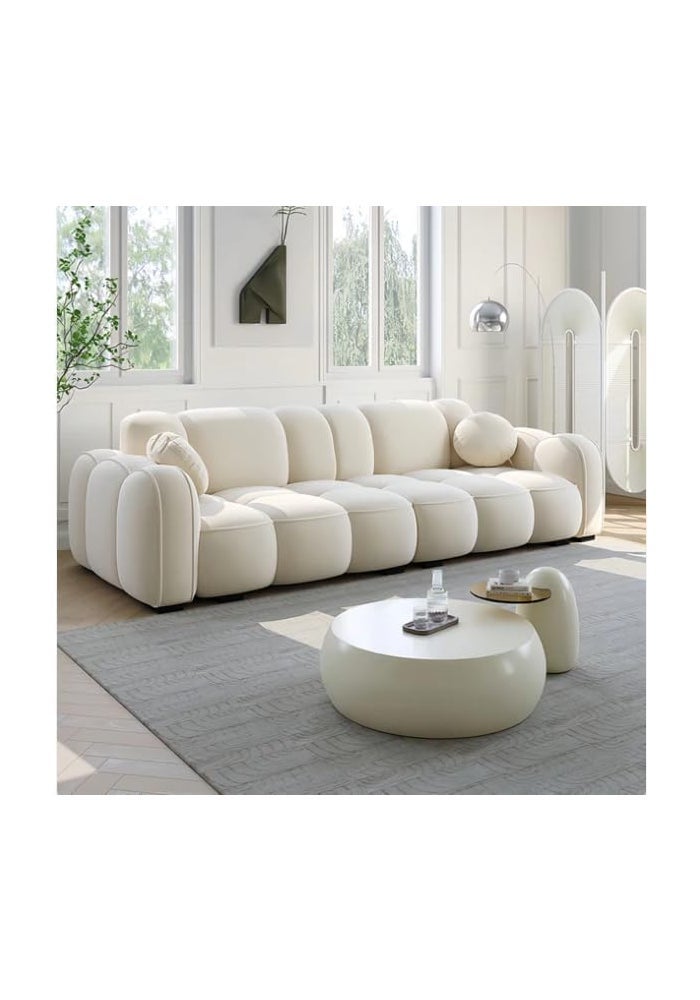 Aroma Homes Modern Cloud-Inspired Modular Sofa Set – 4-Piece Bubble Couch in Off White - Image 5