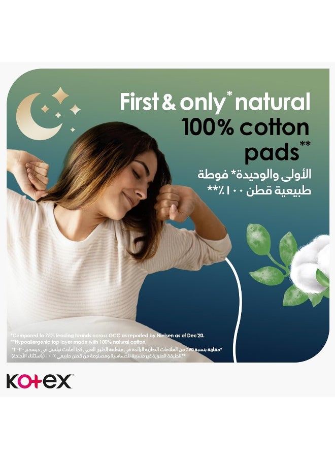 Kotex Kotex Natural Maxi Protect Thick Pads, 100% Cotton Pad, Overnight Protection Sanitary Pads with Wings, 22  - Image 4