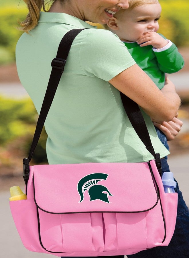 Broad Bay حقيبة حفاضات وردية من برود باي لولاية ميتشيغان هدية للأب أو الأم MSU - Image 1