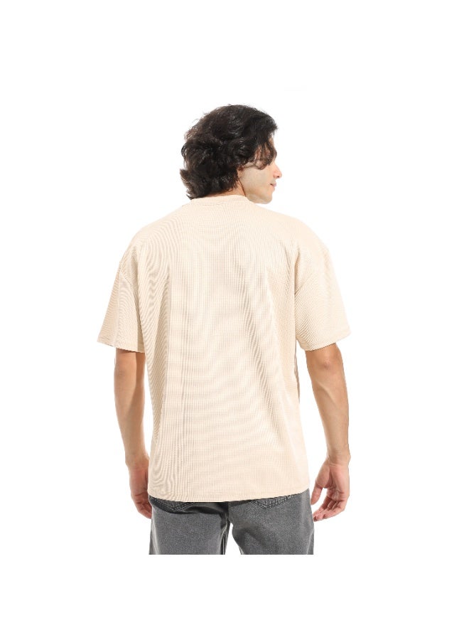 سيزار تيشرت رجالي سادة خامة بسكوتة برقبة دائرية - Image 4