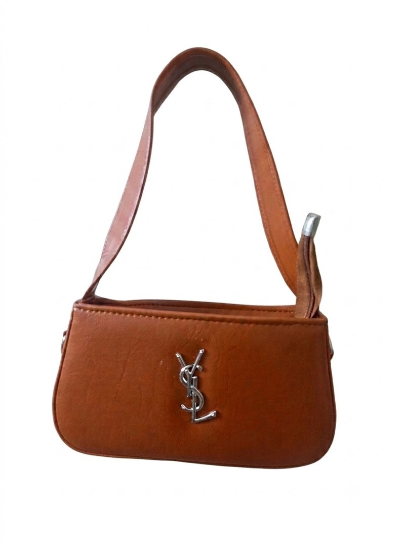 Women's Leather Handbag,Fashion Small Shoulder Bag Top Handle Bag (Camel)