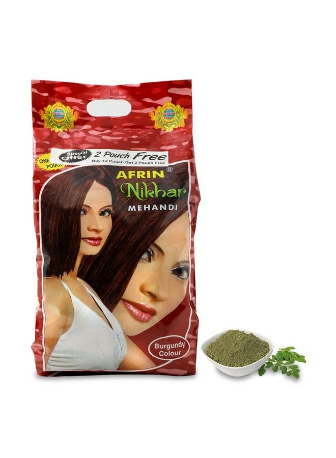 Afrin Burgundy Nikhar Mehandi Pack Of 12 (30Gm Each) - Image 1