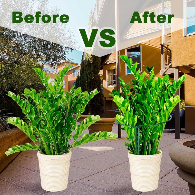 HiGift Plant Support Stakes, 6 Pack Metal Peony Cages and Supports, Garden Stakes Plant Support Cage, Large Plant Support Ring for Outdoor Indoor Snake Plant Peony Rose Flowers Vine (10" W x 15.8" H) - Image 5