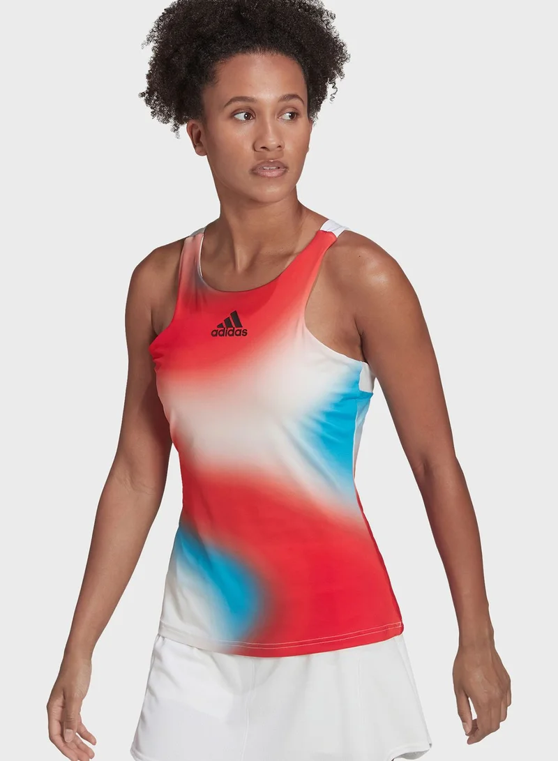 Adidas Melbourne Tennis Printed Y-Tank Top