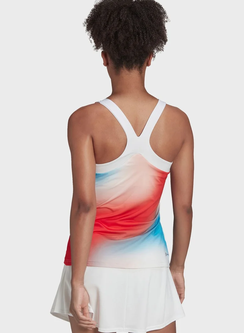 Adidas Melbourne Tennis Printed Y-Tank Top