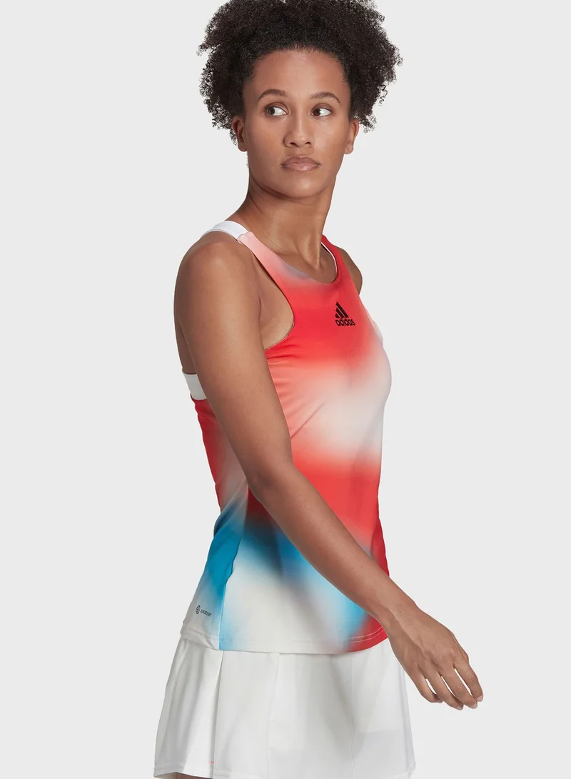 Adidas Melbourne Tennis Printed Y-Tank Top