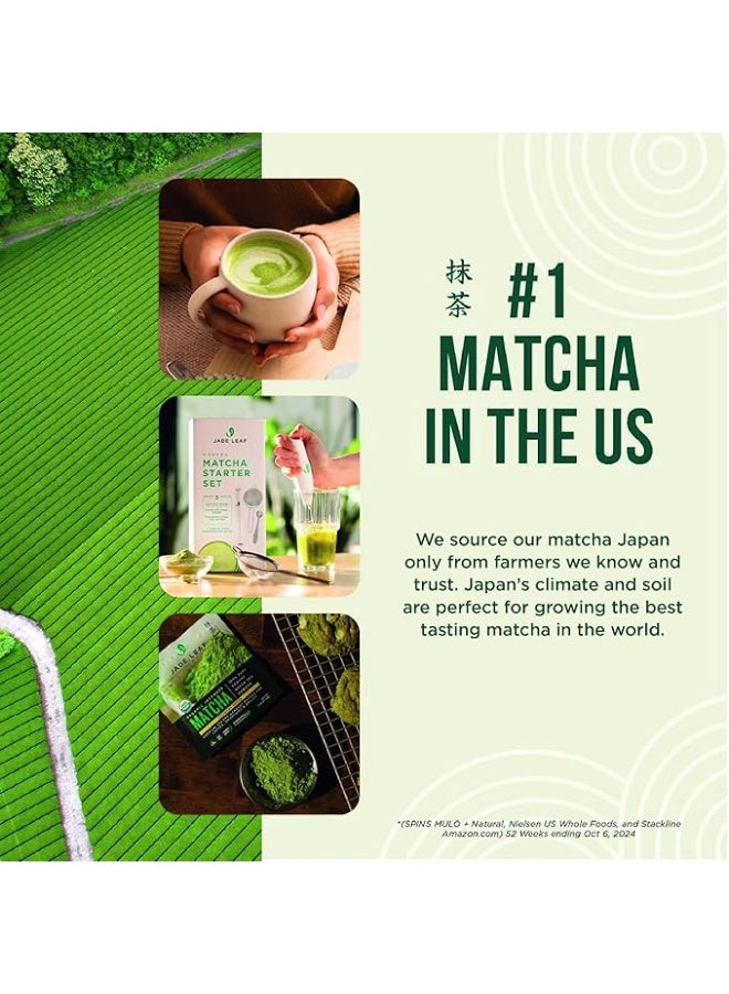 Jade Leaf Matcha Organic Premium Ceremonial Grade Matcha Green Tea Powder - Japanese - Culinary, Ingredient, Ceremonial Barista Teahouse, Latte, Collagen, 5.8 Ounce (Pack of 1), Matcha Lemonade - Image 2