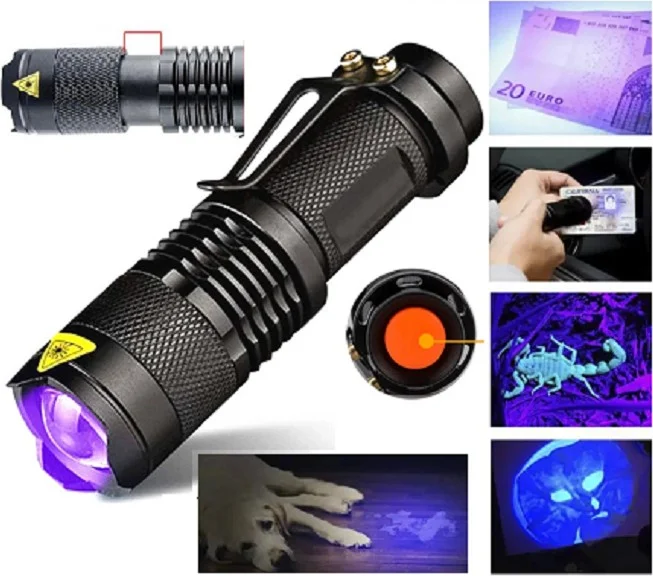Bestway Four Season UV 395 Zoom Fener Mor Işik Sah. Money Look-Steri Ultraviolet Detector Battery