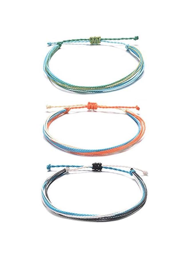 عربست تارسوس مجموعة اساور كاحل بوهو قابلة للتعديل مقاومة للماء بخيوط مضفرة، خلخال هاواي، هدايا مجوهرات للنساء والفتيات المراهقات - Image 1