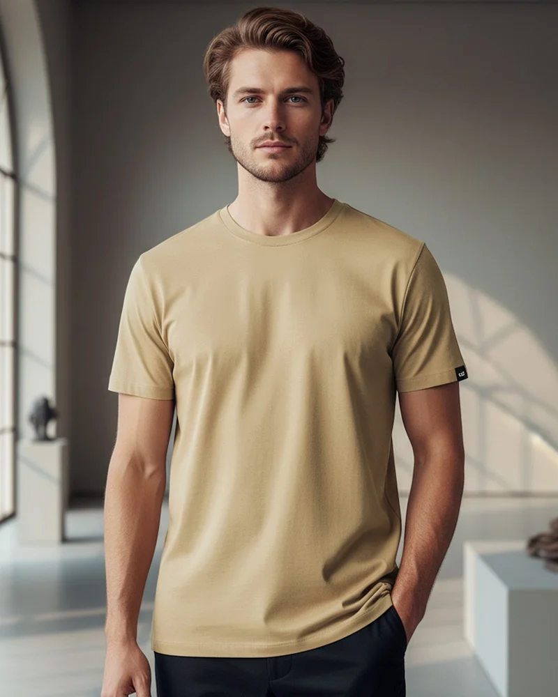 bewakoof Men's Ginger Root Brown T-shirt