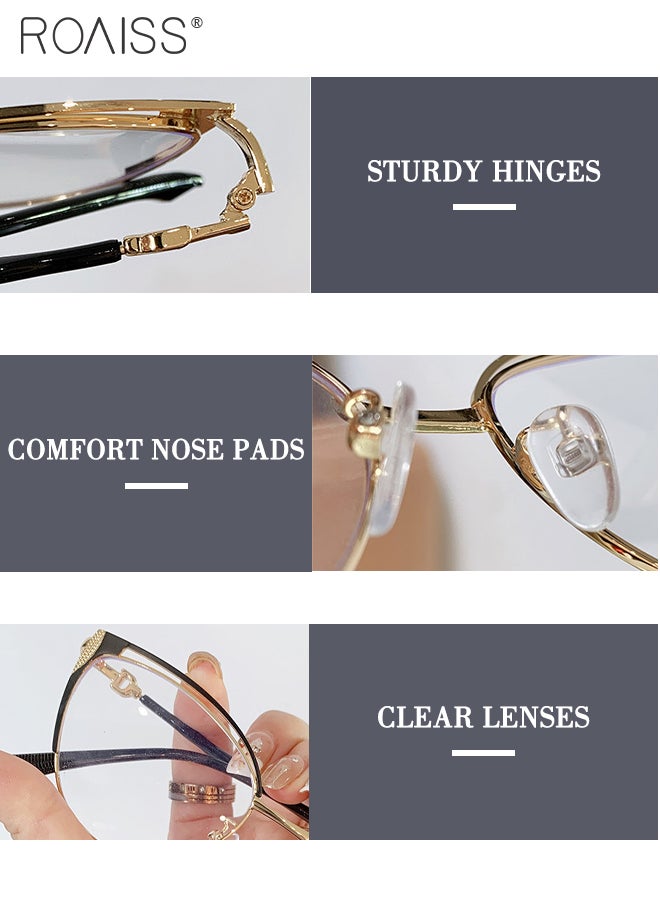 roaiss - Women's Blue Light Blocking Glasses, Blue Light Filter Computer Reading Gaming TV Phones Cat Eye Eyeglasses, Fashion Anti Eyestrain Headache Eyewear 53mm - Image 1
