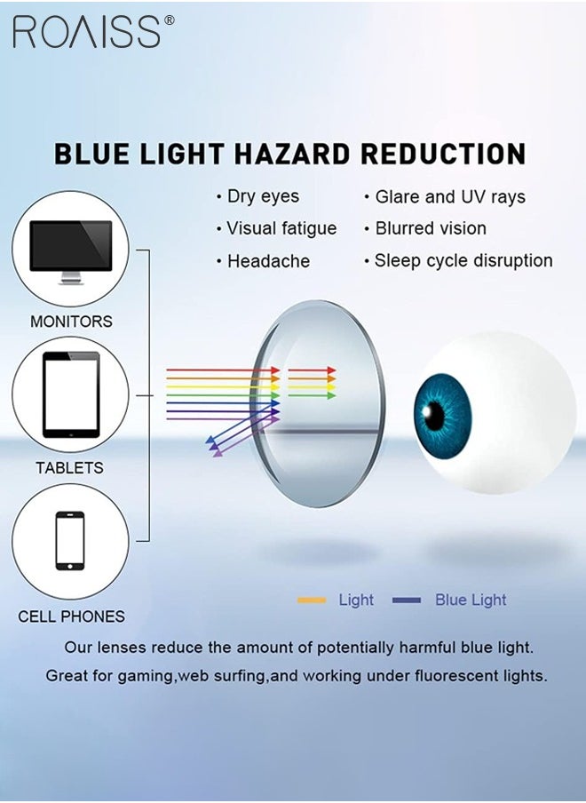 roaiss - Women's Blue Light Blocking Glasses, Blue Light Filter Computer Reading Gaming TV Phones Cat Eye Eyeglasses, Fashion Anti Eyestrain Headache Eyewear 53mm - Image 1