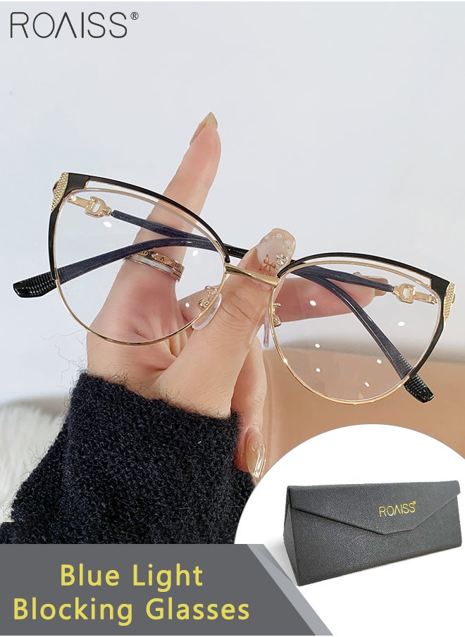 roaiss - Women's Blue Light Blocking Glasses, Blue Light Filter Computer Reading Gaming TV Phones Cat Eye Eyeglasses, Fashion Anti Eyestrain Headache Eyewear 53mm - Image 1