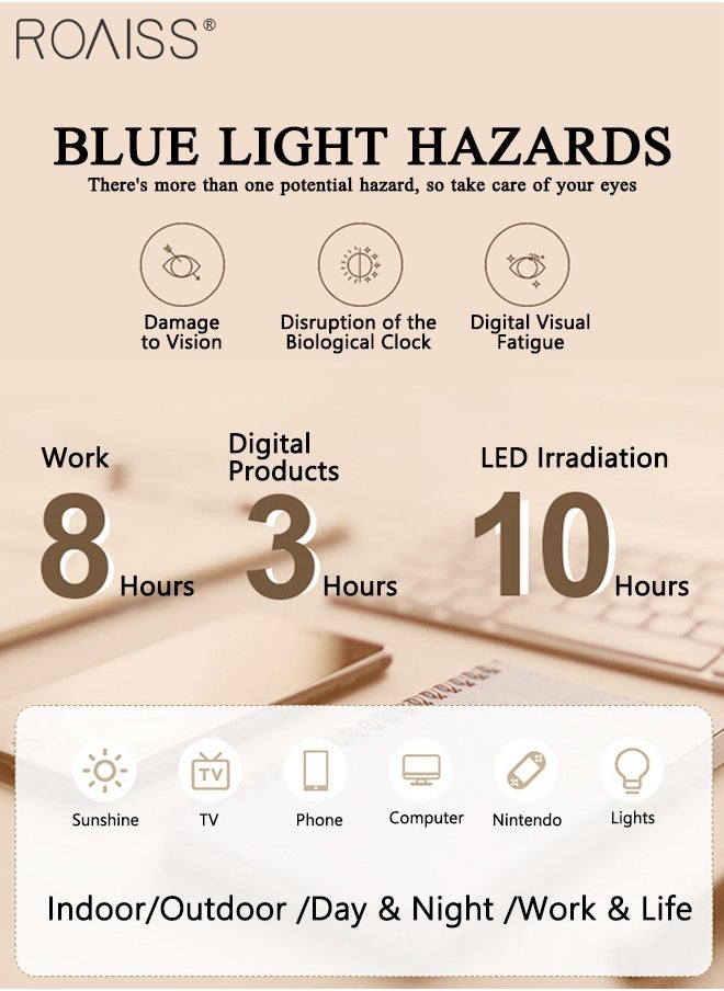 roaiss - Women's Blue Light Blocking Glasses, Blue Light Filter Computer Reading Gaming TV Phones Cat Eye Eyeglasses, Fashion Anti Eyestrain Headache Eyewear 53mm - Image 1