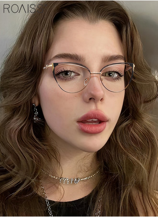 roaiss - Women's Blue Light Blocking Glasses, Blue Light Filter Computer Reading Gaming TV Phones Cat Eye Eyeglasses, Fashion Anti Eyestrain Headache Eyewear 53mm - Image 1