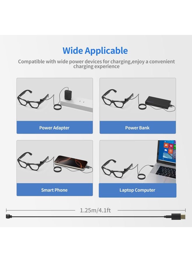 RCstyle HiBloks Magnetic Charging Cable for Ray-Ban Meta Wayfarer/Skyler/Headliner Gen 2 & Oakley Meta HSTN, USB-C Cable for RayBan Meta Gen 2 Accessories, Portable for Phone/Car/Laptop/Power Bank Charging - Image 2