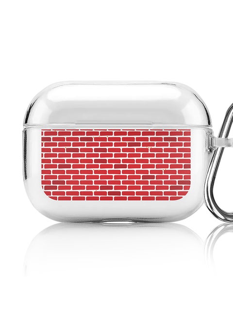 Classic Clear printed Case for Apple AirPods Pro 2nd Generation Thin Transparent Cover [Designed for Apple AirPods Pro 2nd Generation] - Red bricks wall