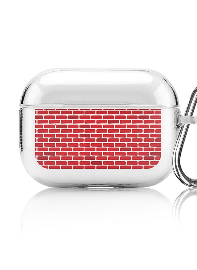 Stylizedd Classic Clear printed Case for Apple AirPods Pro 2nd Generation Thin Transparent Cover [Designed for Apple AirPods Pro 2nd Generation] - Red bricks wall  - Image 1