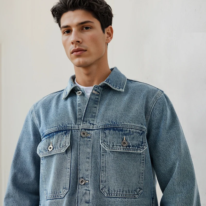 لي كوبر جاكيت جينز لي كوبر بقصة عادية وجيوب بقلاب