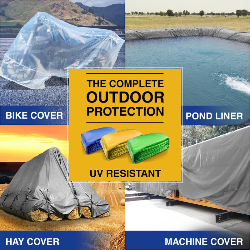 TUFFPAULIN 12FT X 12FT 120 GSM Silver Tarpaulin Tirpal Tadpatri Tharpai Thadika, Extra Strong, Reinforced Eyelets, UV Resistant, 100% Waterproof Virgin, 6 Layer MLCL 3D Rib Technology-1 No. - Image 3