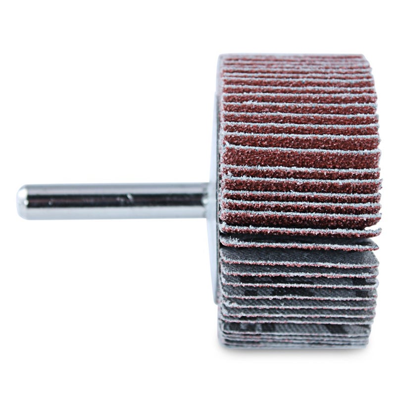 BHA Aluminum Oxide Shank Mounted Flap Wheels, 2” x 1” x 1/4”, 120 Grit - 5 Pack - Image 4