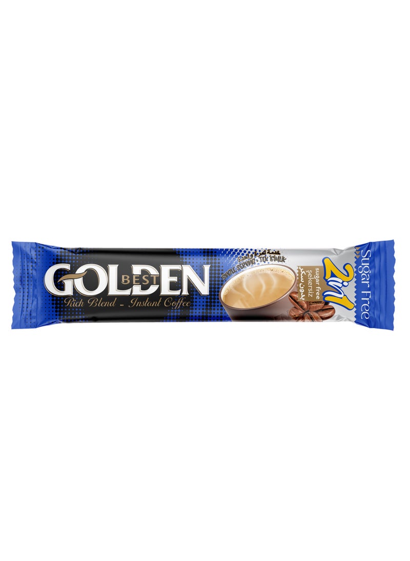 GOLDEN BEST - 2 in 1 Instant Coffee | Sugar Free | 10 Adet Pieces | Single Serving | 180g - Image 1