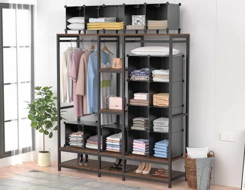 HOMIDEC Closet Organizers and Storage, 12 Cube Storage Organizer, Portable Closet Organization Clothes Shelves for Kids, Closet, Bedroom, Bathroom, Office, Black - Image 3