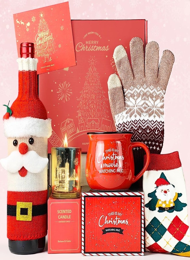 LUICONMO Christmas Gift for Women, Womens Christmas Gift 2026 Winter Mug for Coworker Best Friend Teacher, Merry Xmas Gifts Basket Set Unique Holiday Gift Ideas Burr Basket - Image 1