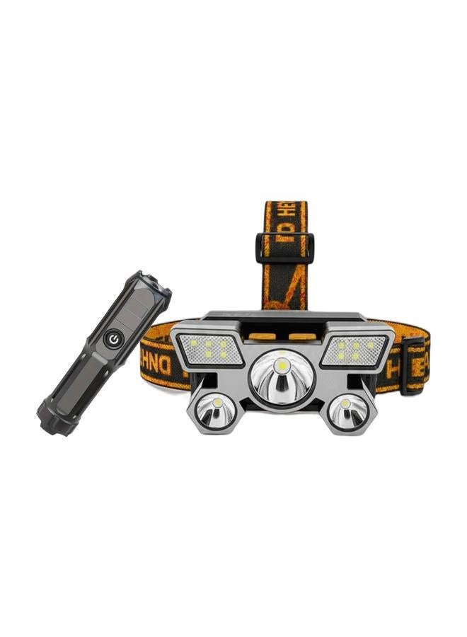 1PCS Outdoor Portable LED Flashlight – USB Rechargeable Zoomable Emergency Torch for Camping, Hiking & Work & UltraBeam X5 Rechargeable LED Headlamp Bundle - Image 2