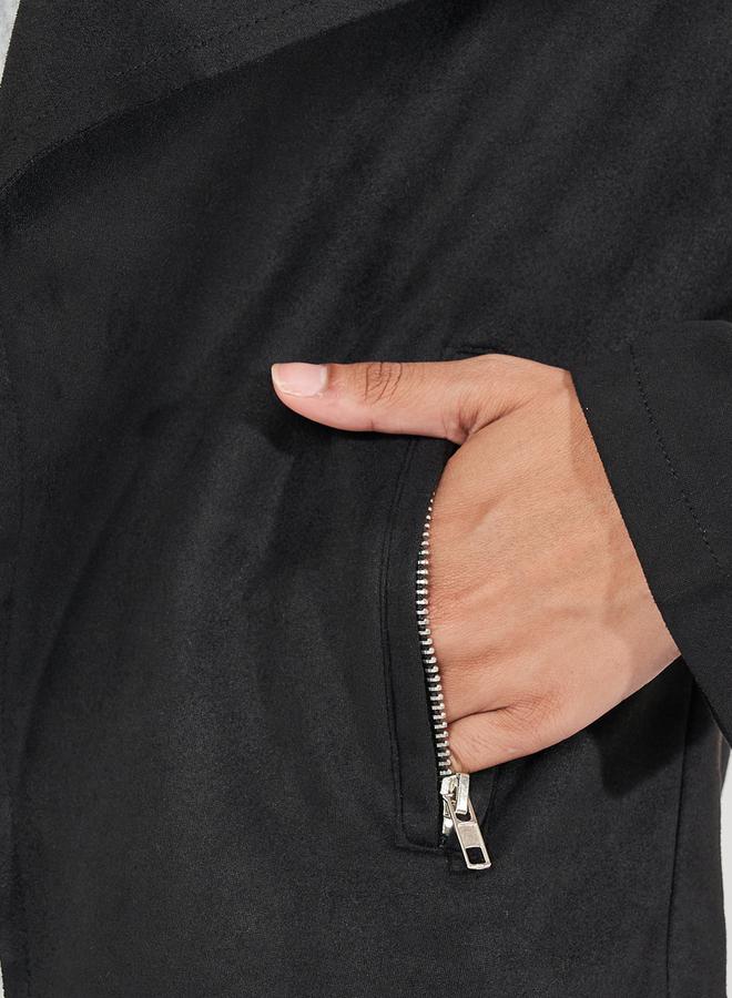 ستايلي جاكيت بايكر قصير بقصة عادية - Image 3