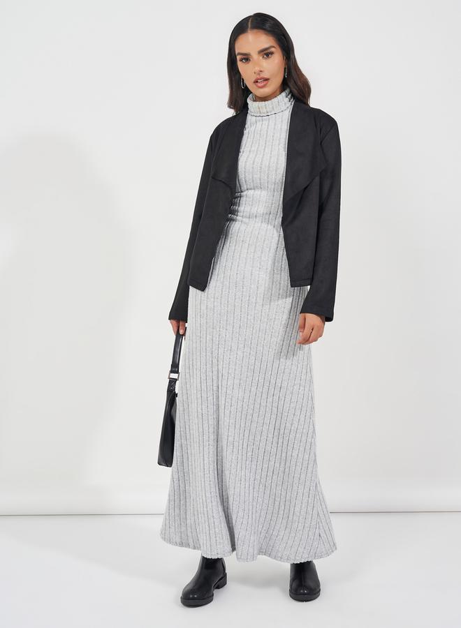 ستايلي جاكيت بايكر قصير بقصة عادية - Image 2