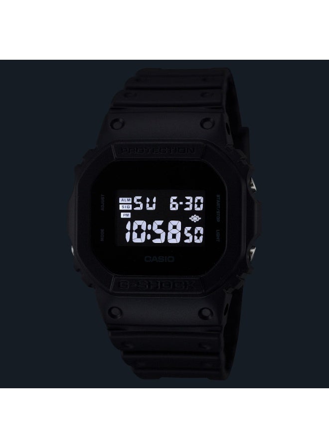 Casio G-SHOCK Digital Men’s Watch, Shock Resistant, 200m Water Resistant, Matte Black Resin Strap, DW-5600UBB-1DR - Image 4