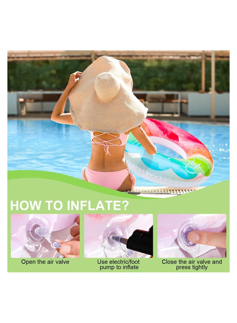 SOLARAE Swim Ring Inflatable Pool Floats Swimming Pool Floats Ring Colorful Durable Rubber Rings Tubes for Swimming Pool Water Sports for Teenagers - Image 5