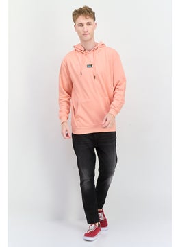 Goliath Men Hooded Long Sleeve Embroidered Logo Sweatshirt, Coral  - Image 3