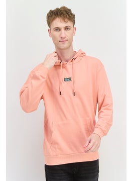 Goliath Men Hooded Long Sleeve Embroidered Logo Sweatshirt, Coral  - Image 1