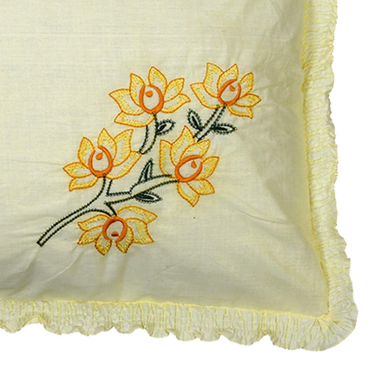 Kuber Industries Heart Home Embroidery Design 6 Piece Cotton Pillow Cover Set-17"x27" (Cream) Luxury Pillow Covers - CTHH7134,Standard  - Image 2