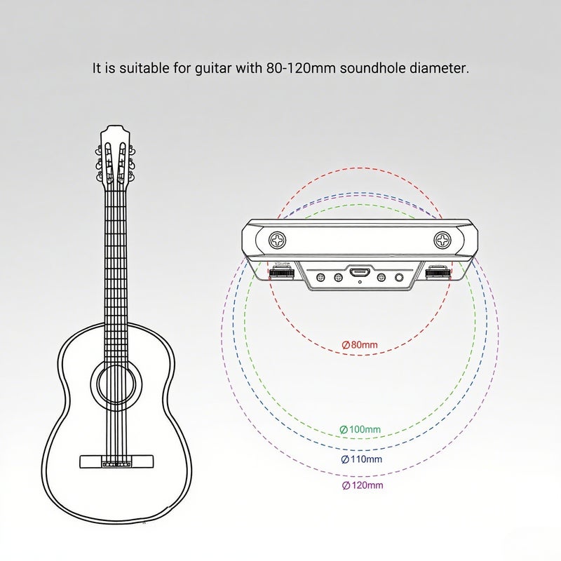 X0 Guitar Pickup Preamp Soundhole Pickup with Volume& Tone Control Musical Instrument Accessories for Acoustic Guitar - Image 5