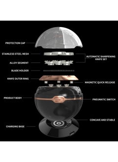 SYOSI Mini Rotary Shaver for Men, Alloy Body and Magnetic Shaving Head, USB C Rechargeable, Cordless Portable Electric Razor with Travel Case , Ideal Gift for a Close and Convenient Shave, Black  - Image 3