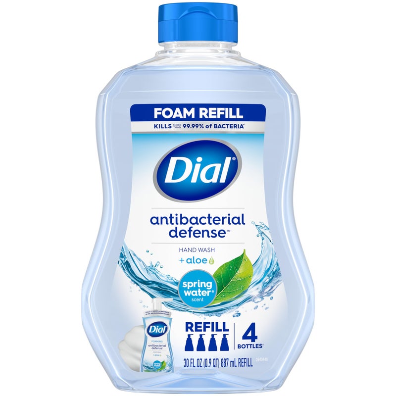 Dial Antibacterial Foaming Hand Wash Refill, Spring Water, 30 Ounce - Image 1