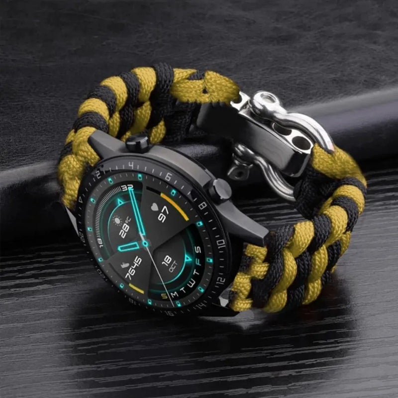 Bluejw 22mm Universal Nylon Paracord Bracelet Watch Band Strap for Samsung Galaxy Watch 6/5/4, Huawei & Garmin Smartwatch - Replace Your Wristband - Image 2
