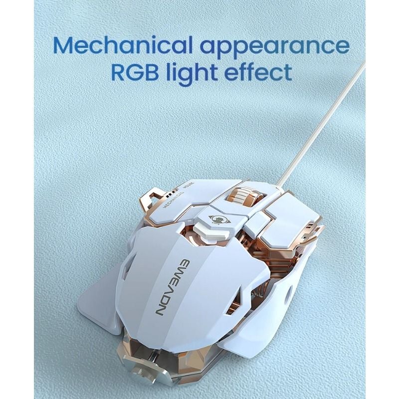 Eweadn G5 Wired USB Gaming Mouse with Optional Mute, Macro Function Key, Grey - Image 4
