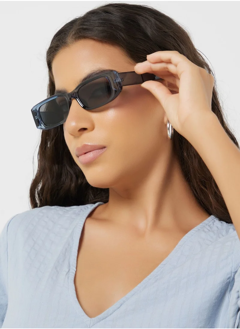 Ginger Chunky Arm Rectangular Len Sunglasses