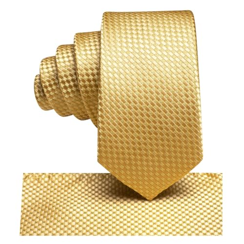 Dubulle Gold Ties for Boys Self Tie Kids Necktie and Pocket Square Set for Age 8-11 - Image 3