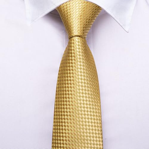 Dubulle Gold Ties for Boys Self Tie Kids Necktie and Pocket Square Set for Age 8-11 - Image 5